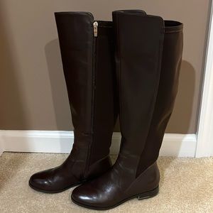 Nine West Tall Dark Brown Leather Boots